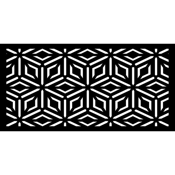 Highlanderhome LaserCut Metal Privacy Fence, Diamond, Black, 24" x 48"/pc Diamond_Black_1pc